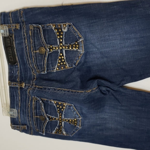 LA IDOL USA Y2K Jeans Studded Bootcut Overstitched Vintage Excellent Summer - Picture 3 of 16